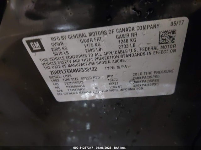 2GKFLTEK4H6335122 GMC Terrain Sle-2