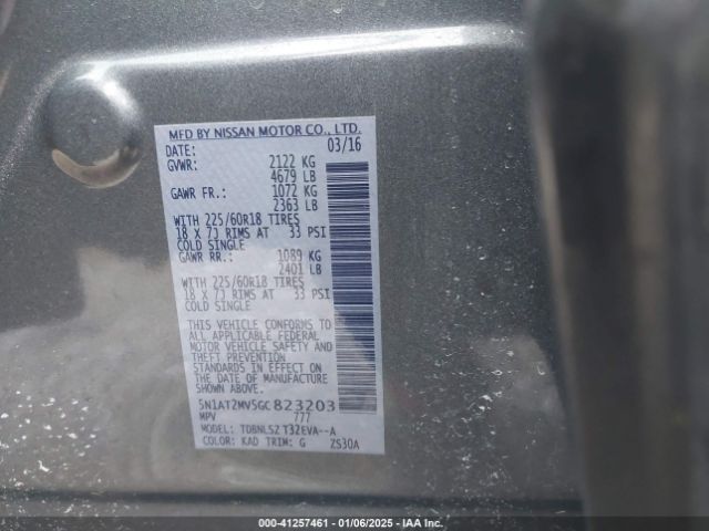 5N1AT2MV5GC823203 Nissan Rogue Sl