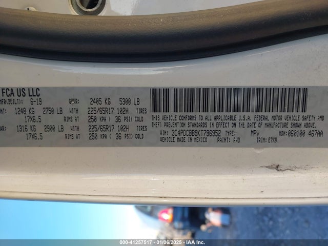 Dodge JOURNEY SE 2019 3C4PDCBB9KT796952 Image 9