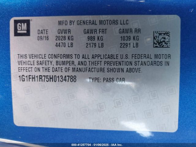 1G1FH1R75H0134788 Chevrolet CAMARO 2SS