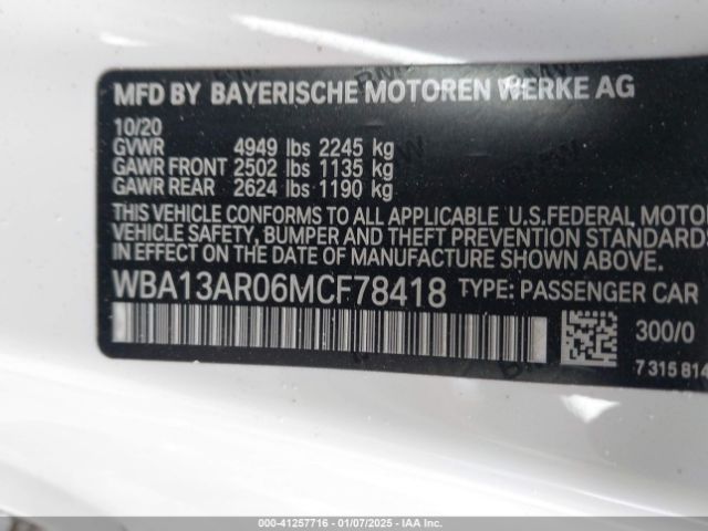 WBA13AR06MCF78418 BMW M440i Xdrive