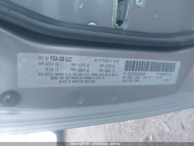2C3CCAEG9JH301626 Chrysler 300 Limited