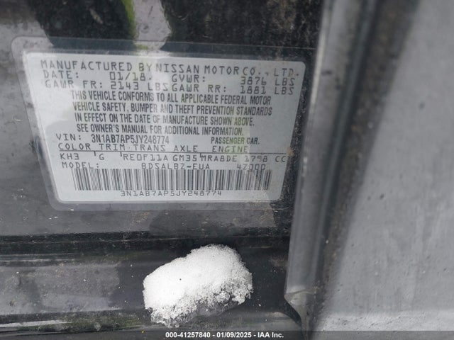Nissan SENTRA S 2018 3N1AB7AP5JY248774 Image 9