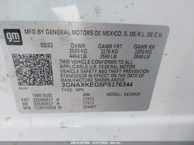 3GNAXKEG5PS176344 Chevrolet Equinox Fwd Lt
