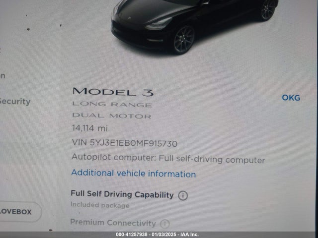 2021 TESLA MODEL 3 5YJ3E1EB0MF915730 Photo 6