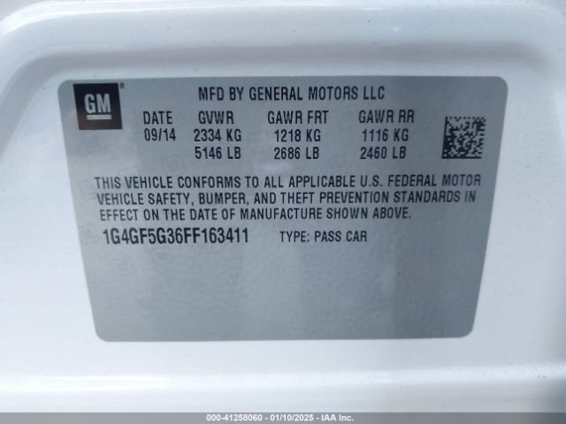 1G4GF5G36FF163411 Buick Lacrosse Premium Ii