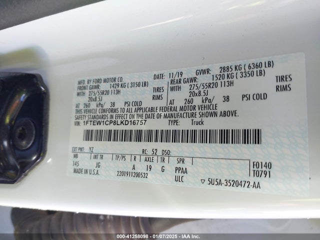 Ford F-150 Xl 2020 1FTEW1CP8LKD16757 Image 9