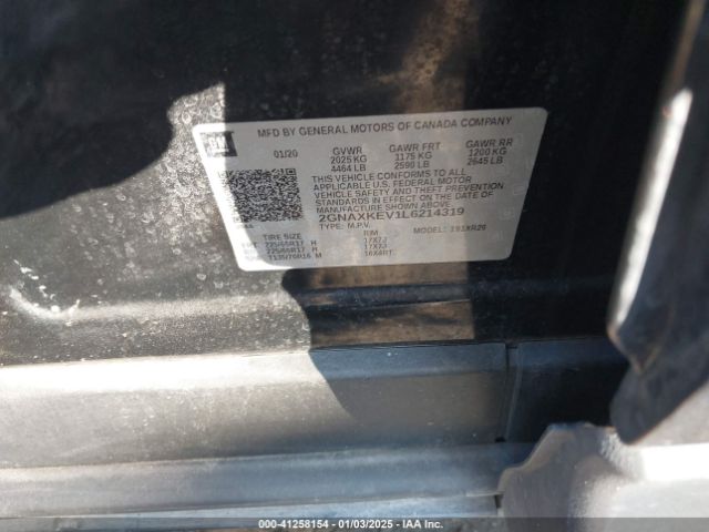 2GNAXKEV1L6214319 Chevrolet Equinox Fwd Lt 1.5l Turbo