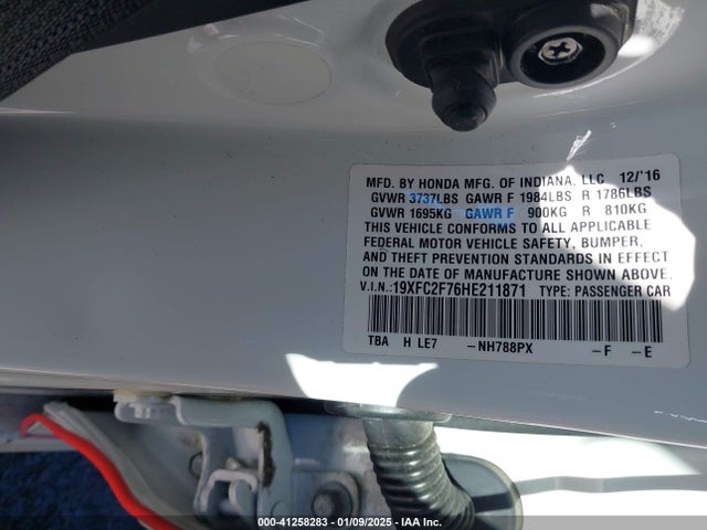 Honda CIVIC EX 2017 19XFC2F76HE211871 Image 9