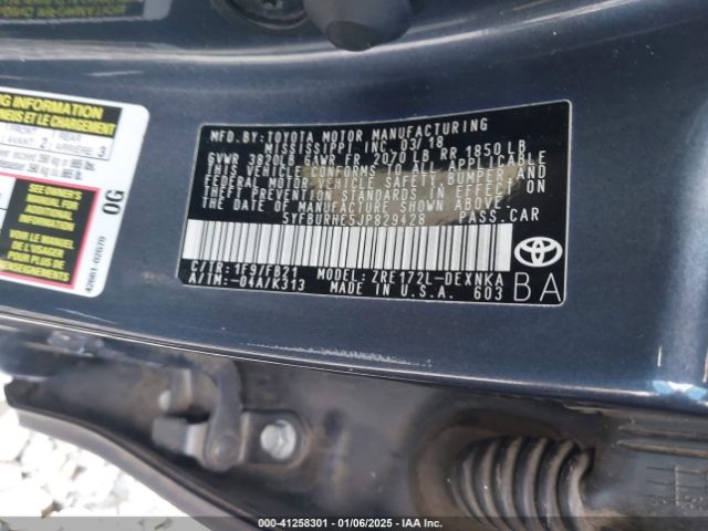 5YFBURHE5JP829428 Toyota Corolla L/le/xle/se/xse