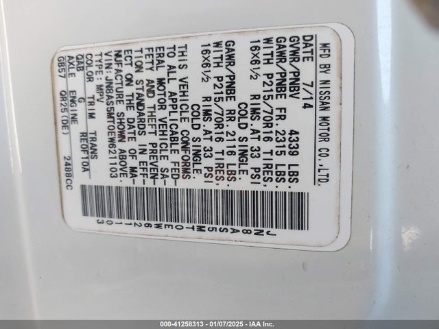 Nissan Rogue Select S 2014 JN8AS5MT0EW621103 Image 9