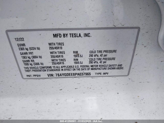 2023 TESLA MODEL Y 7SAYGDEE8PA037965 Photo 8