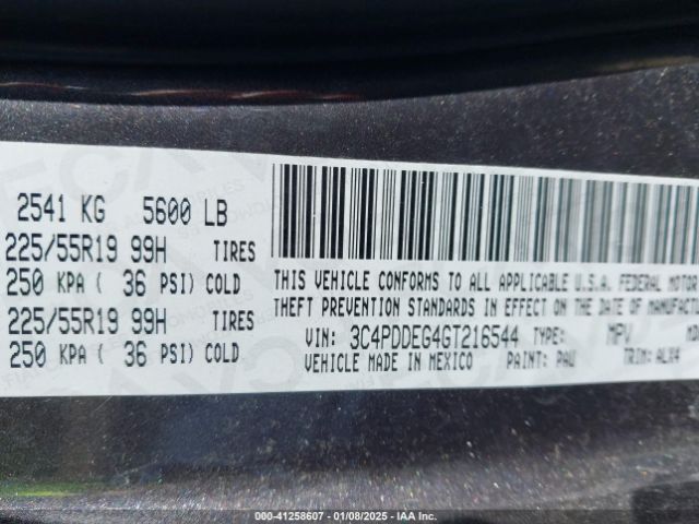 3C4PDDEG4GT216544 Dodge Journey R/t