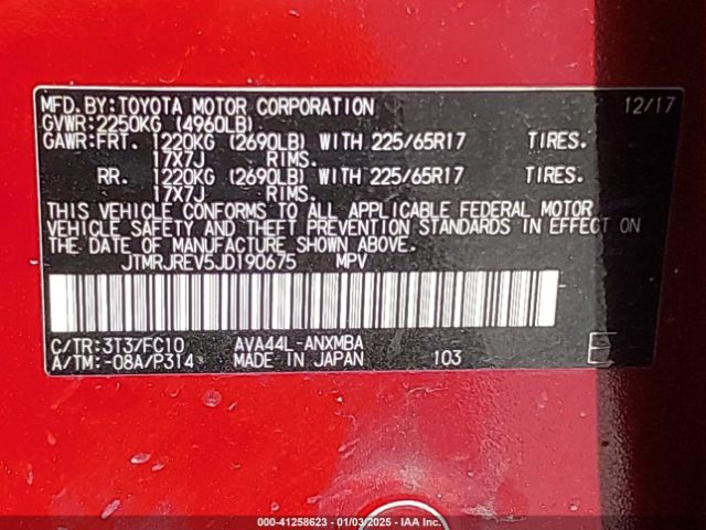 JTMRJREV5JD190675 Toyota Rav4 Hybrid Le