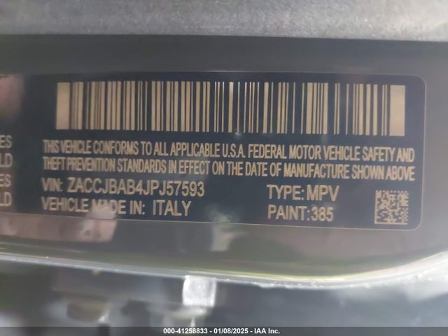 Aukcja sprzedaży 2018 Jeep Renegade Sport 4x4, vin: ZACCJBAB4JPJ57593, numer aukcji: 41258833