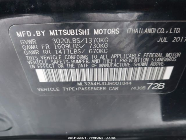 ML32A4HJ0JH001844 Mitsubishi MIRAGE SE