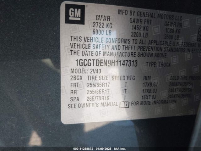 1GCGTDEN9H1147313 Chevrolet Colorado Z71