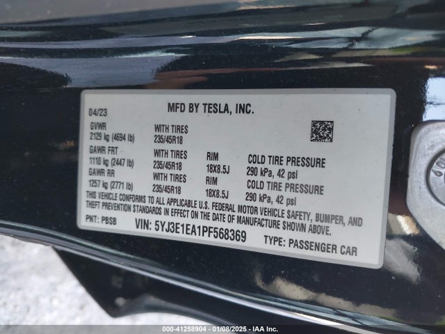 2023 TESLA MODEL 3 5YJ3E1EA1PF568369 Photo 8