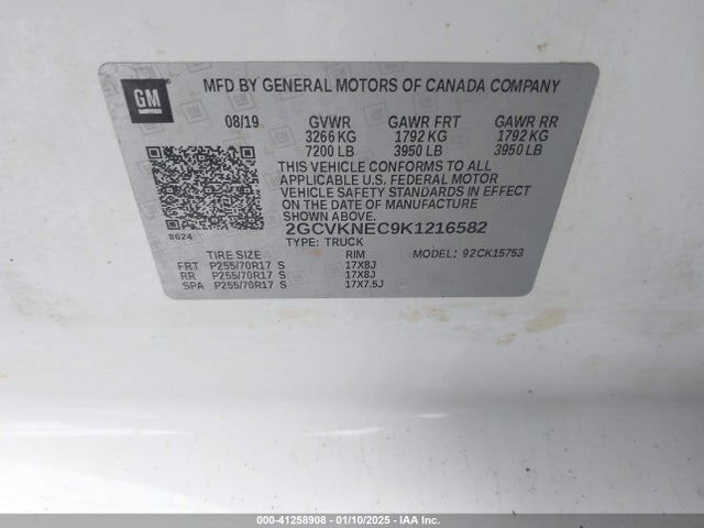 Chevrolet Silverado 1500 Ld Wt 2019 2GCVKNEC9K1216582 Image 9
