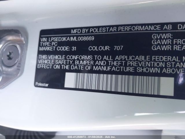 LPSED3KA1ML008669 Polestar 2 Launch Edition