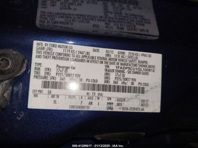1FADP5CU1GL100812 Ford C-max Energi Sel