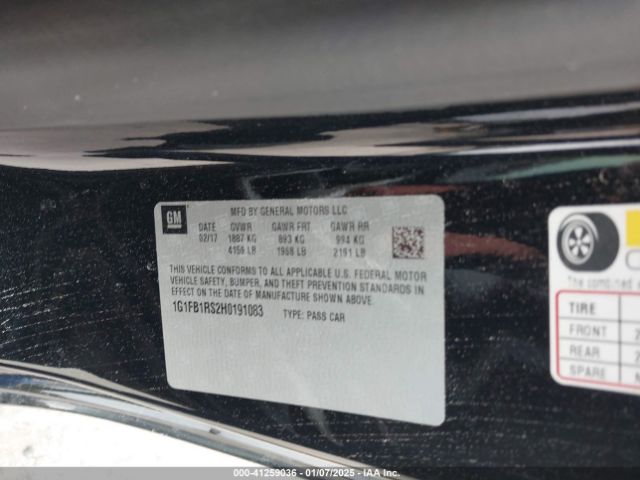 2017 CHEVROLET CAMARO 1G1FB1RS2H0191083 Photo 8