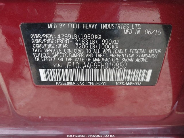 JF1GJAA69FH019859 Subaru Impreza