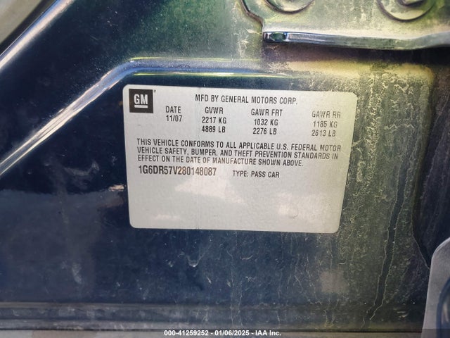 2008 CADILLAC CTS 1G6DR57V280148087 Photo 8