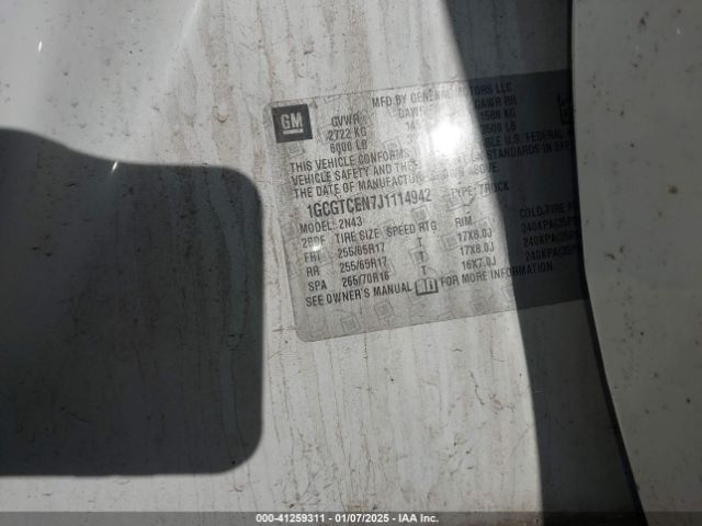 1GCGTCEN7J1114942 Chevrolet Colorado Lt