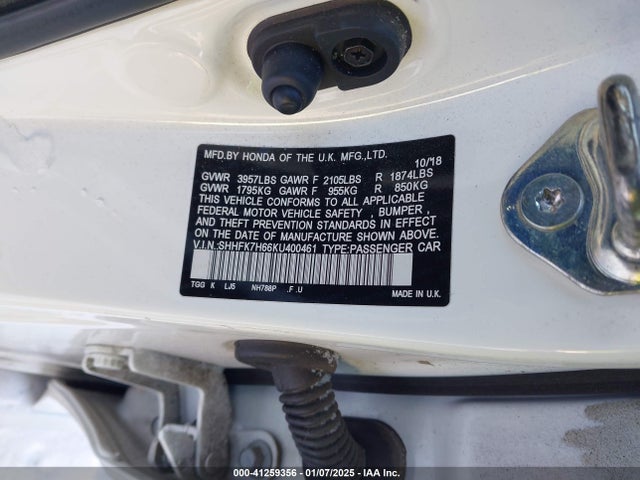 Honda CIVIC EX 2019 SHHFK7H66KU400461 Image 9