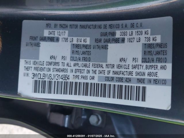 3MYDLBYV8JY314864 Toyota YARIS IA