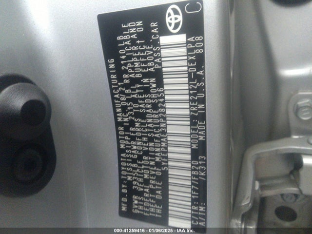 5YFEPMAE3NP282456 Toyota COROLLA LE