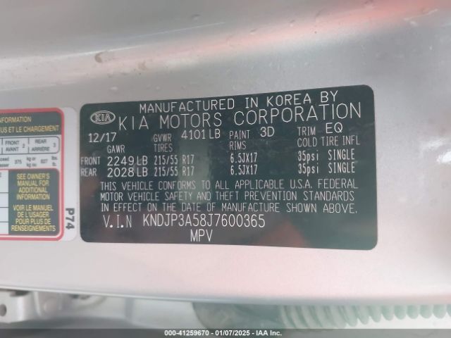KNDJP3A58J7600365 KIA SOUL +