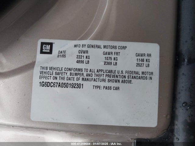 2005 CADILLAC STS 1G6DC67A050192301 Photo 8