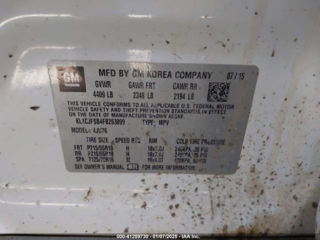 KL4CJFSB4FB263899 Buick Encore Convenience