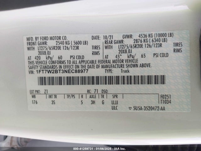 1FT7W2BT3NEC88977 Ford F-250 Xlt