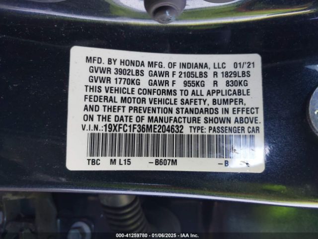 19XFC1F36ME204632 Honda CIVIC EX