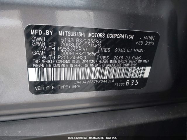 2023 MITSUBISHI OUTLANDER JA4J4VA87PZ044314 Photo 8