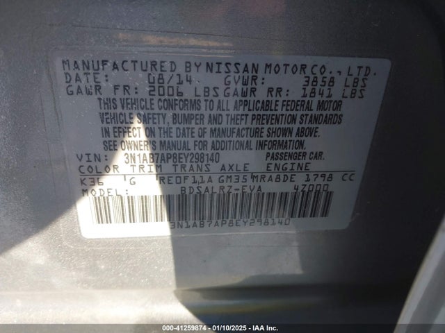 Nissan SENTRA SR 2014 3N1AB7AP8EY298140 Image 9
