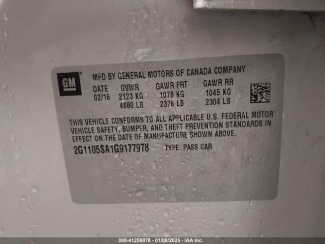 2G1105SA1G9177978 Chevrolet IMPALA 1LT