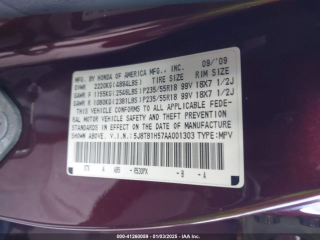 2010 ACURA RDX 5J8TB1H57AA001303 Photo 8