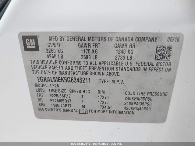 2GKALMEK5G6346211 GMC Terrain Sle-1