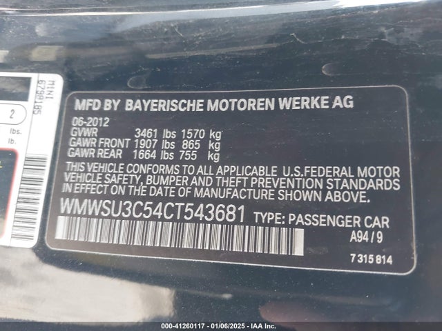 2012 MINI COOPER WMWSU3C54CT543681 Photo 8