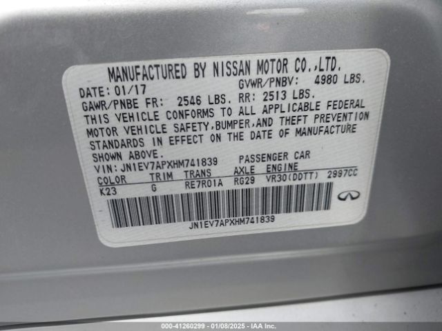 JN1EV7APXHM741839 Infiniti Q50 3.0t Signature Edition