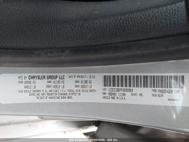 Chrysler 200 S 2015 1C3CCCBB7FN595983 Image 9