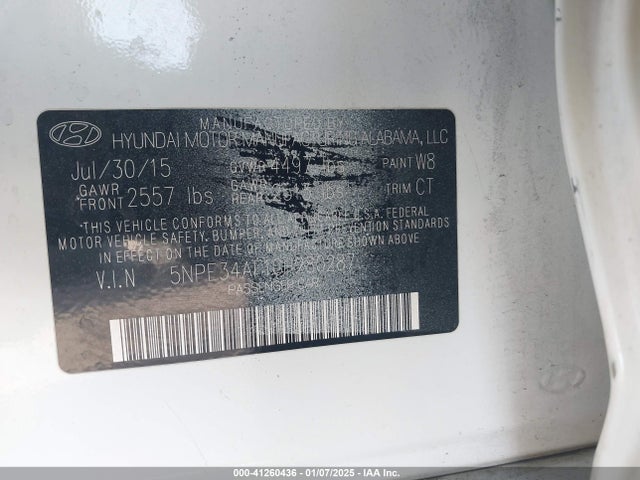 Hyundai Sonata Sport 2016 5NPE34AF1GH280287 Image 9