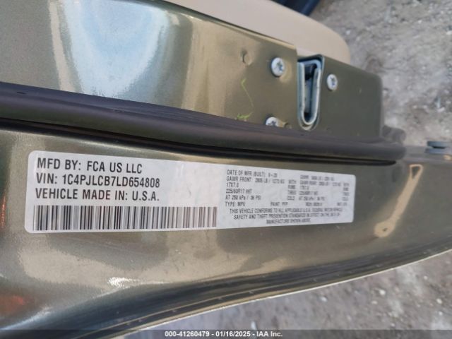 1C4PJLCB7LD654808 Jeep Cherokee Latitude Fwd