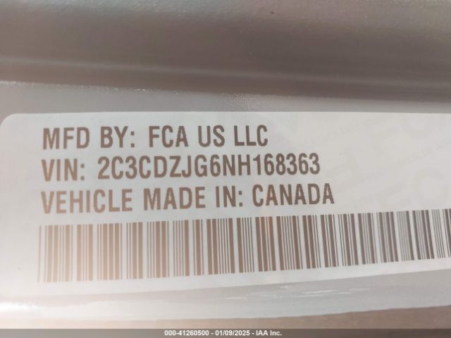 2C3CDZJG6NH168363 Dodge Challenger Gt