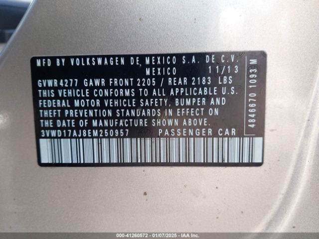 3VWD17AJ8EM250957 Volkswagen Jetta 1.8t Se