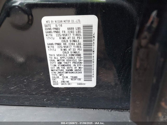 Nissan ROGUE SV 2016 JN8AT2MT6GW026349 Image 9
